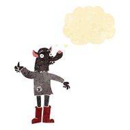 cartoon funny werewolf with thought bubble N19
