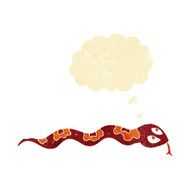 cartoon hissing snake with thought bubble N26