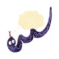 cartoon hissing snake with thought bubble N27