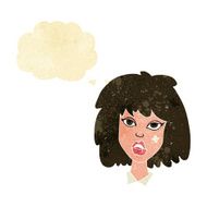 cartoon woman with bruised face thought bubble N10