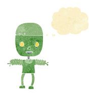cartoon robot with thought bubble N202