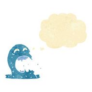 cartoon gross ghost with thought bubble N49