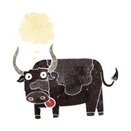 cartoon bull with thought bubble N30