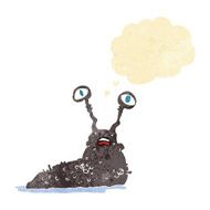cartoon gross slug with thought bubble N17
