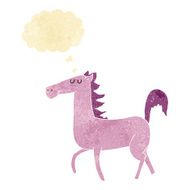 cartoon horse with thought bubble N39