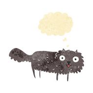 cartoon furry cat with thought bubble N11