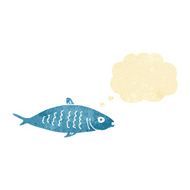 cartoon fish with thought bubble N111