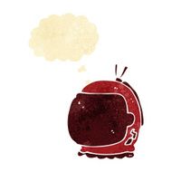 cartoon astronaut helmet with thought bubble N36