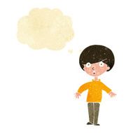 cartoon surprised man with thought bubble N152