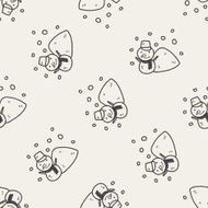 snowman doodle seamless pattern background N6