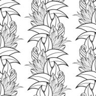 Seamless Monochrome Floral Pattern (Vector) N6