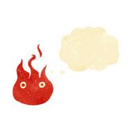 cartoon flame symbol with thought bubble N3