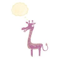 cartoon giraffe with thought bubble N10