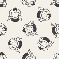 sumo doodle seamless pattern background N3