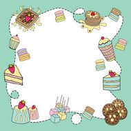 Bakery doodle border blank