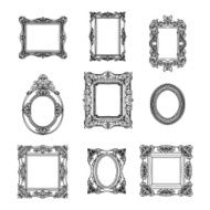 Vector hand drawn picture frames set Sketch collection