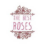 Handsketched typographic element with roses