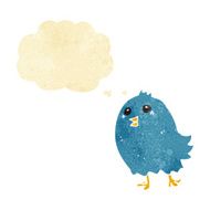 cartoon bluebird with thought bubble N10