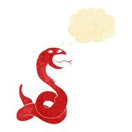 cartoon hissing snake with thought bubble N28