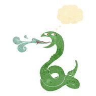 cartoon hissing snake with thought bubble N29