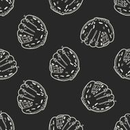 baseball glove doodle seamless pattern background
