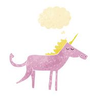 cartoon unicorn with thought bubble N49