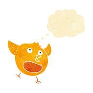 cartoon happy bird with thought bubble N40