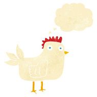 cartoon hen with thought bubble N10