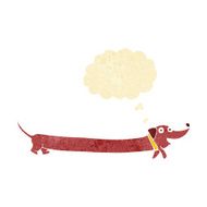 cartoon dachshund with thought bubble N5