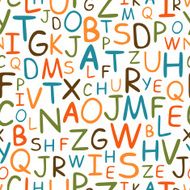 Seamless pattern of hand drawn letters