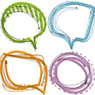 Collection Hand Drawn Doodle Style Speech Bubbles white background