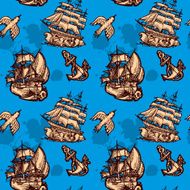 seamless pattern with ships