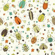 Cute bugs seamless