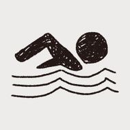 swimmer doodle drawing N9