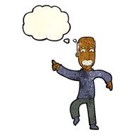 cartoon angry old man with thought bubble N157
