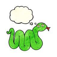 funny cartoon snake with thought bubble N25