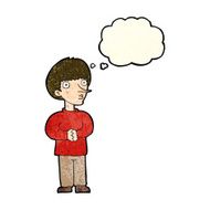 cartoon nervous man with thought bubble N153
