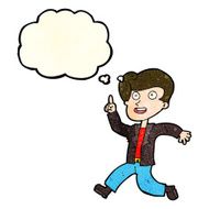 cartoon man with great idea thought bubble N33