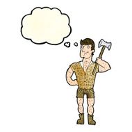 cartoon lumberjack with thought bubble N8