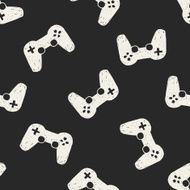Doodle Joystick seamless pattern background N3