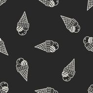 Doodle Icecream seamless pattern background N3
