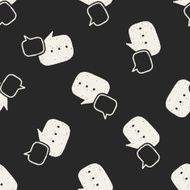 Doodle Dialog seamless pattern background N5