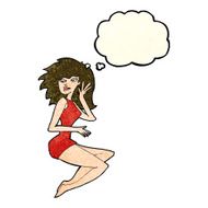 cartoon sexy woman with thought bubble N20