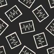 doodle ECG seamless pattern background N3