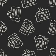 Doodle Beer seamless pattern background N3