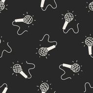 doodle microphone seamless pattern background N11