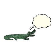cartoon happy crocodile with thought bubble N11