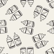 ketchup doodle seamless pattern background N4