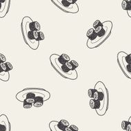 sushi doodle seamless pattern background N12