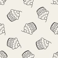 doodle cake seamless pattern background N43